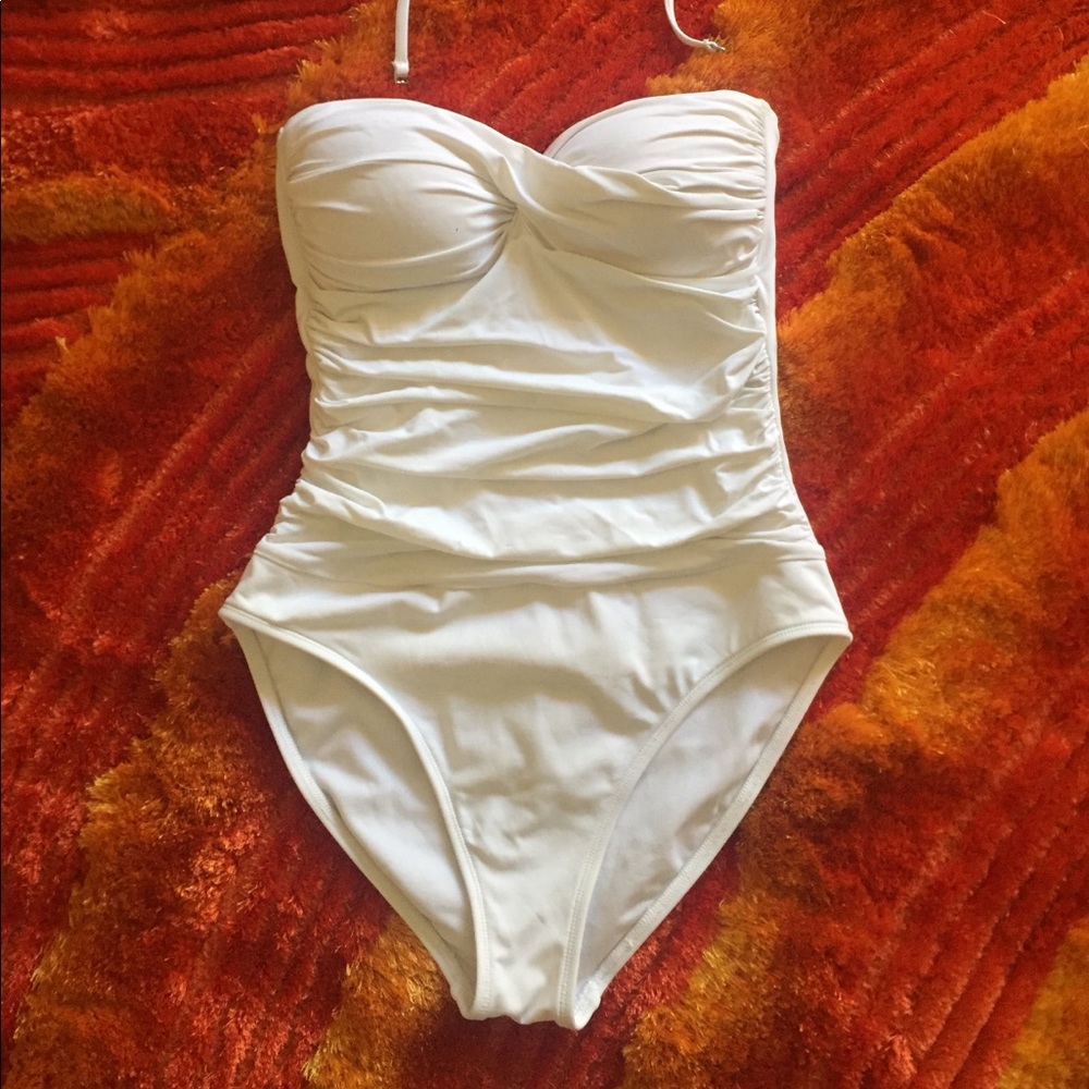 Vintage cut ivory swimsuit size 12